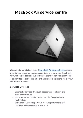 MacBook Air service centre