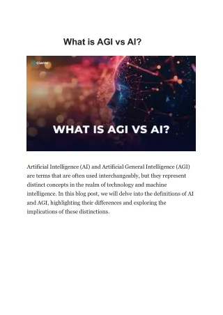 What is AGI vs AI