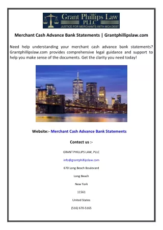 Merchant Cash Advance Bank Statements  Grantphillipslaw.com