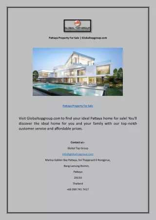 Pattaya Property For Sale | Globaltopgroup.com