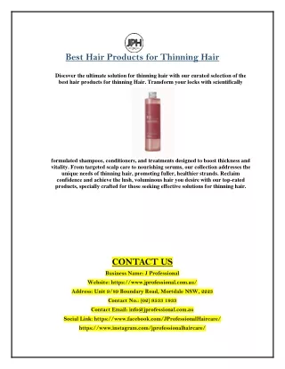 Best Hair Products for Thinning Hair