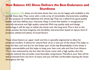 "New Balance 442 Shoes Delivers the Best Endurance and Sturd