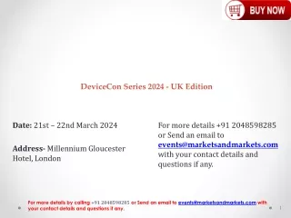 DeviceCon Series - UK Edition |8th - 9th March 2024 |Millennium Gloucester Hotel