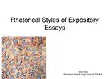 Rhetorical Styles of Expository Essays