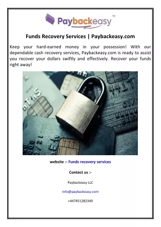 Funds Recovery Services  Paybackeasy.com 1