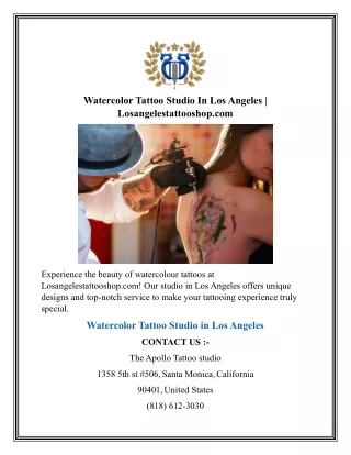 Watercolor Tattoo Studio In Los Angeles Losangelestattooshop