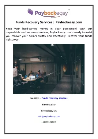 Funds Recovery Services  Paybackeasy.com 5