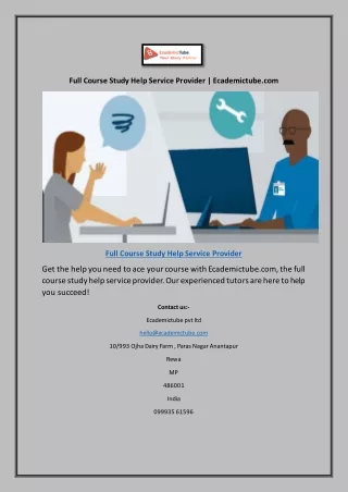 Full Course Study Help Service Provider | Ecademictube.com