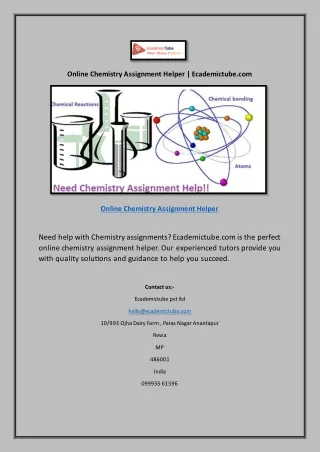 Online Chemistry Assignment Helper | Ecademictube.com