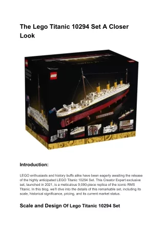 The Lego Titanic 10294 Set A Closer Look