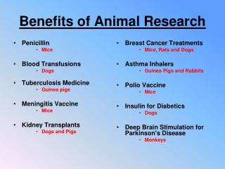 Benefits of Animal Research
