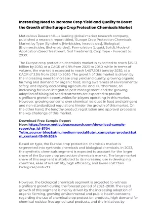 Europe Crop Protection Chemicals Market
