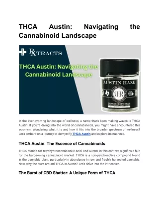 THCA Austin_ Navigating the Cannabinoid Landscape