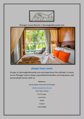 Phangan Luxury Resorts | Vanneegoldensands.com