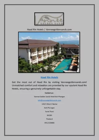 Haad Rin Hotels | Vanneegoldensands.com