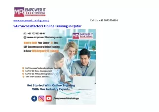 Best SAP Successfactors Online Training in Nearby Qatar