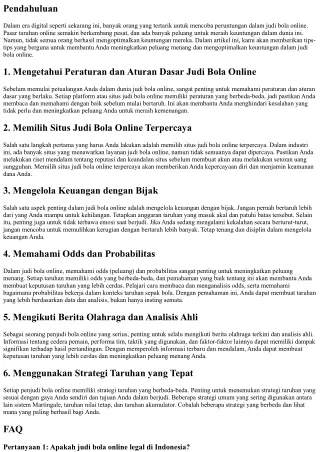 Tips Mengoptimalkan Keuntungan dalam Judi Bola Online