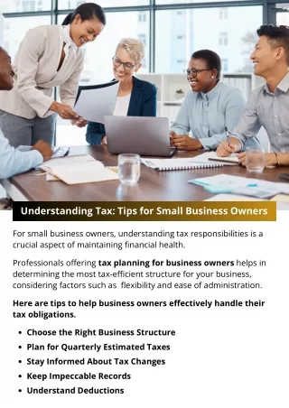 Understanding Tax: Tips for Small Business Owners