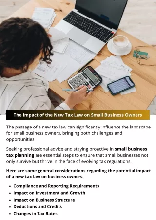 The Impact of the New Tax Law on Small Business Owners