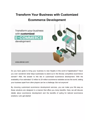 Transform Your Business with Customized Ecommerce Development