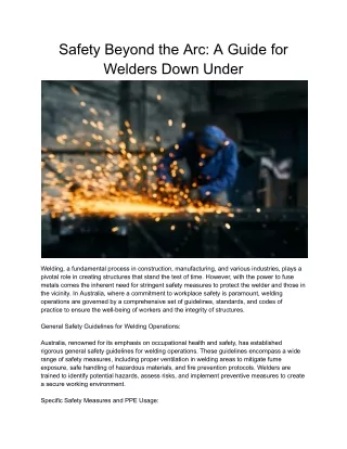 Safety Beyond the Arc_ A Guide for Welders Down Under