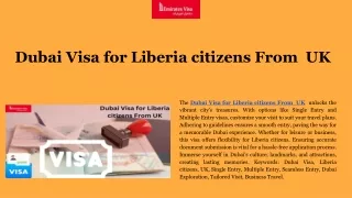 The Dubai Visa for Liberia citizens From  UK