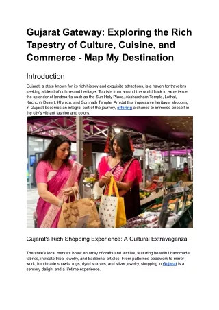 Gujarat Gateway- Exploring the Rich Tapestry of Culture, Cuisine, and Commerce - Map My Destination