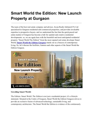 Smart World the Edition Gurgaon