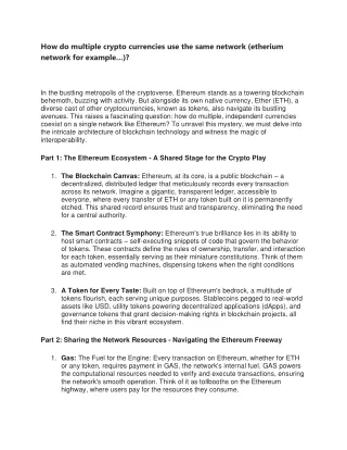 How do multiple crypto currencies use the same network
