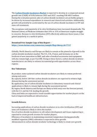Carbon Dioxide Incubators Market Size, Trend, Analysis & Forecast to  2027