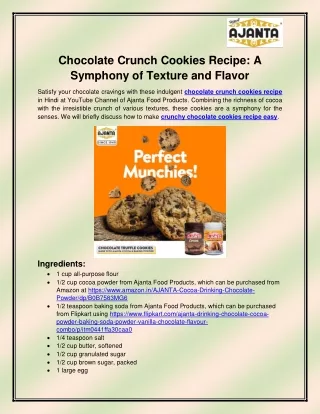 Chocolate crunch cookies recipe