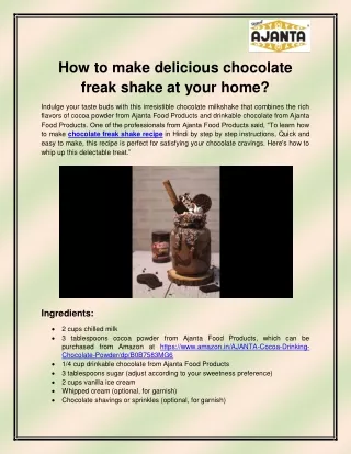 Chocolate Freak Shake Recipe