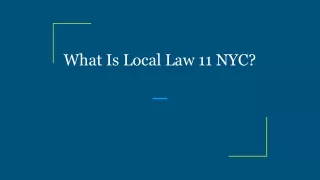 What Is Local Law 11 NYC_