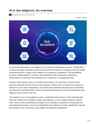 leewayhertz.com-AI in due diligence An overview