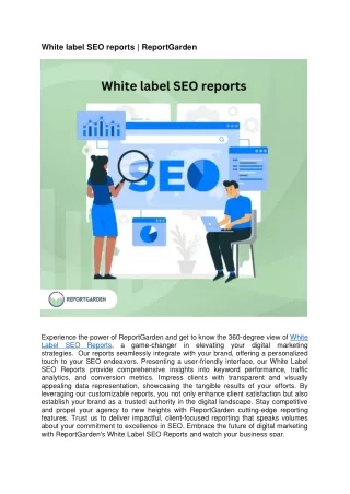 White label SEO reports | ReportGarden