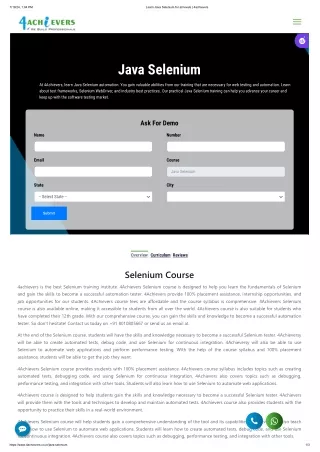 Java Selenium Online course