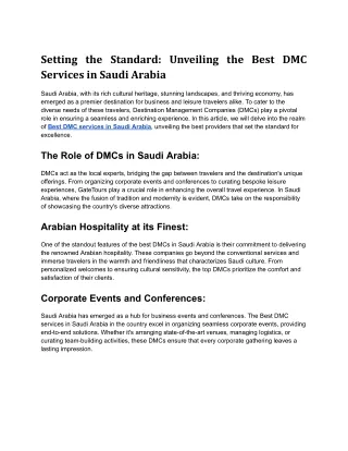 Setting the Standard_ Unveiling the Best DMC Services in Saudi Arabia