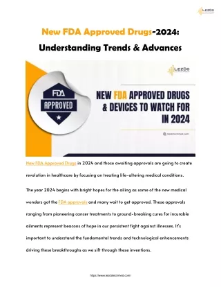 New FDA Approved Drugs-2024: Understanding Trends & Advances