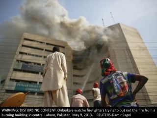 Men fall from building inferno