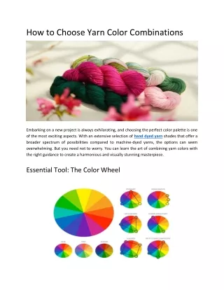 How to Choose Yarn Color Combinations