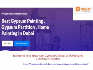 Transform Your Space with Gypsum Ceilings A Dubai-based Company's Expertise