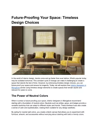 Future-Proofing Your Space_ Timeless Design Choices