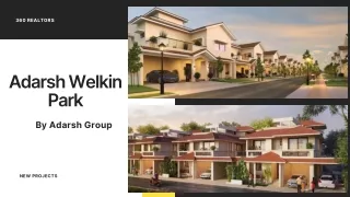 Adarsh Welkin Park in Off Sarjapur Bangalore - Price, Floor Plan & Reviews.