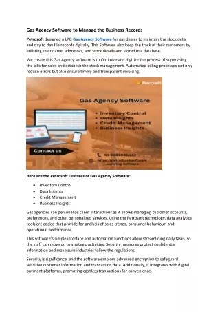 Gas Agency Software