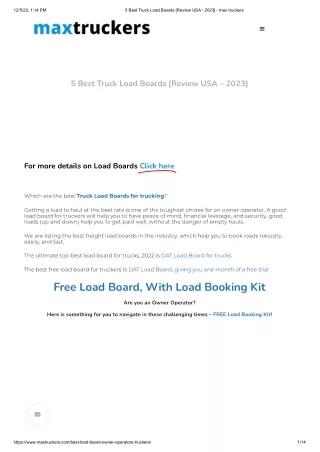 5 Best Truck Load Boards [Review USA - 2023] - max truckers