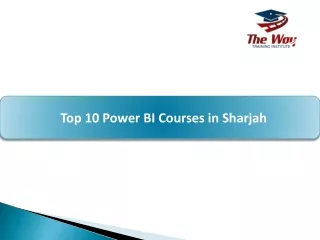 Top 10 Power BI Courses in Sharjah 