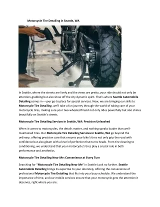 Motorcycle Tire Detailing in Seattle