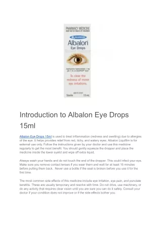 Albalon Eye Drops 15ml