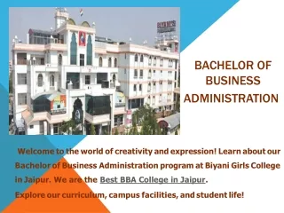 Bachelor of Business Administration at Biyani Group Of Colleges