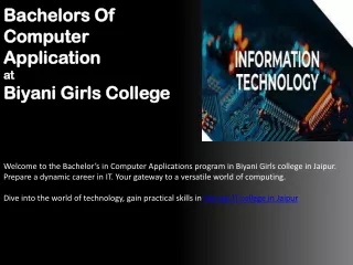 BCA in Byani: Shaping Tech Leaders Through Comprehensive Computer Applications.